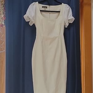 Short white dress. With a nice little sleeve.